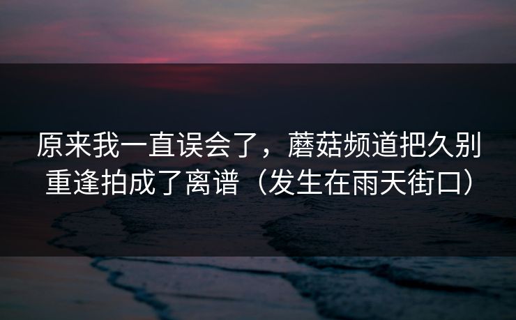 原来我一直误会了,蘑菇频道把久别重逢拍成了离谱(发生在雨天街口) 原来我一直误会了,蘑菇频道把久别重逢拍成了离谱(发生在雨天街口)
